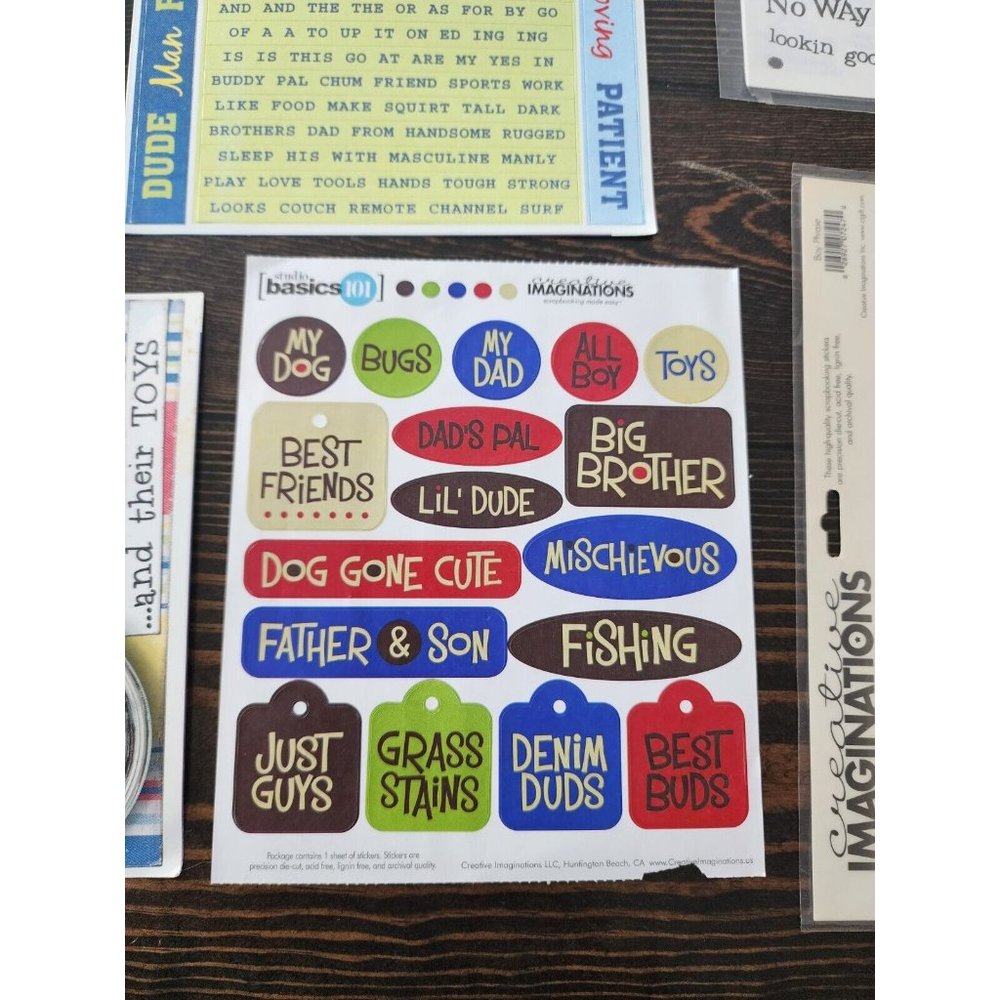LOT Scrapbooking Stickers - Boys Blue Space Hero Men Man - NEW & Retired #10 - Picture 8 of 13